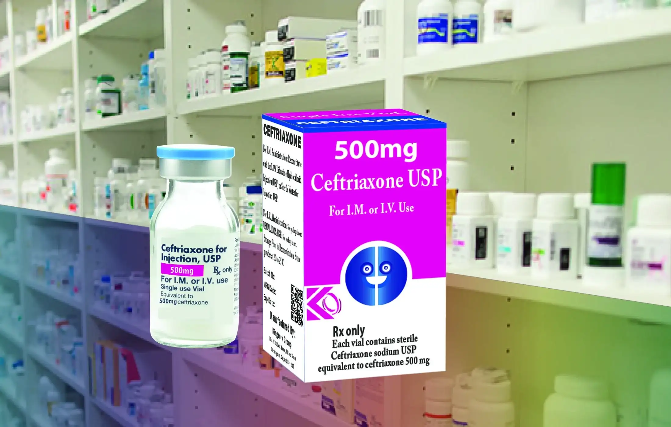 'Vials injection', 'Vials ampoules', 'Vials', 'ceftriaxone injection'